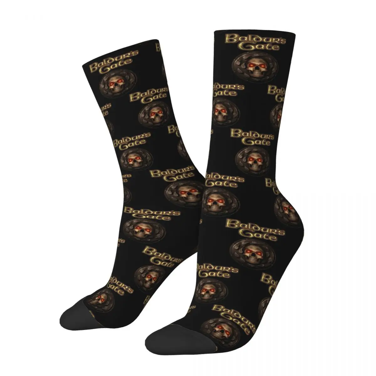 

Vintage Game Crazy Men's compression Socks Unisex Baldur's Gate Harajuku Pattern Printed Funny Novelty Happy Crew Sock Boys Gift