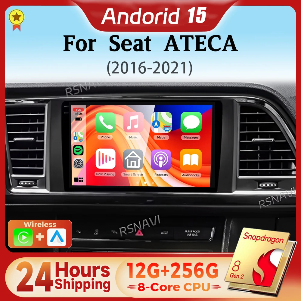

Android 15 Qualcomm Carplay Auto 2K экран автомобильный радиоприемник мультимедийный плеер для SEAT Ateca Cupra 2016-2021 2 авторадио Snapdragon
