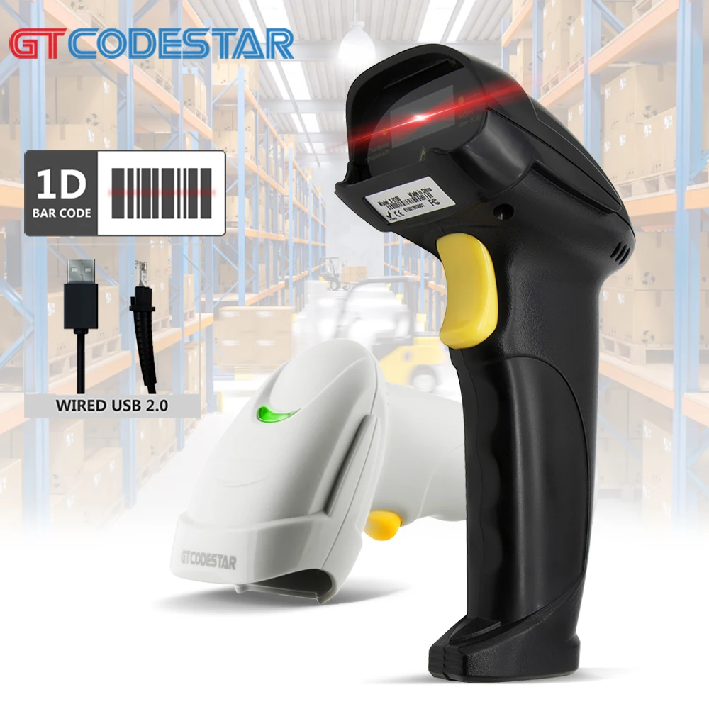 GTCODESTAR Cheap Price Scanner bar Code Reader 1d Laser Handheld Barcode Scanner