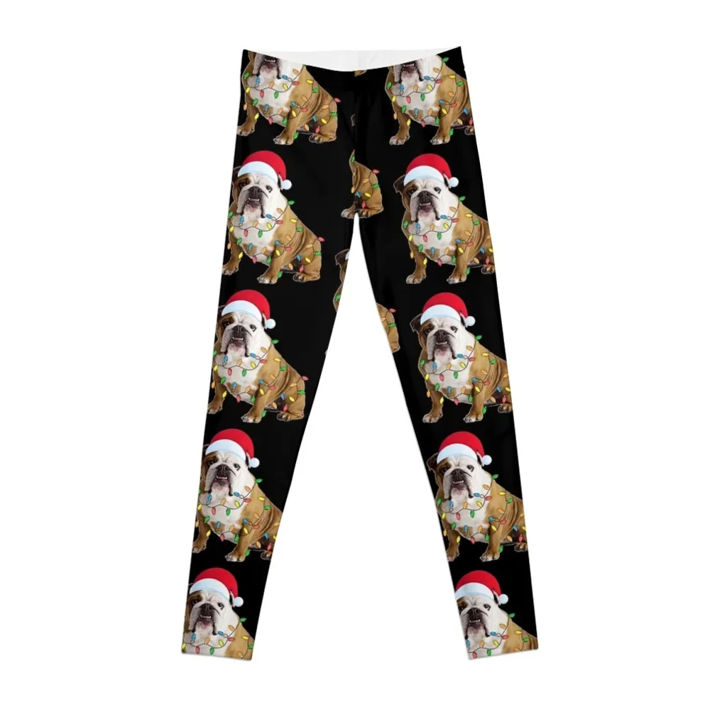 

Christmas Bulldog Leggings Jogger pants Women sportwear Womens Leggings