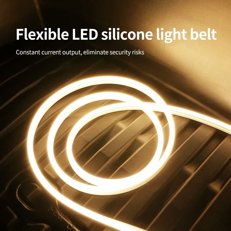 Front Trunk Light for 2021-2023 Tesla Model 3 Y Bright LED Strip Silicone Light Yellow White Proposal Decoration view 5