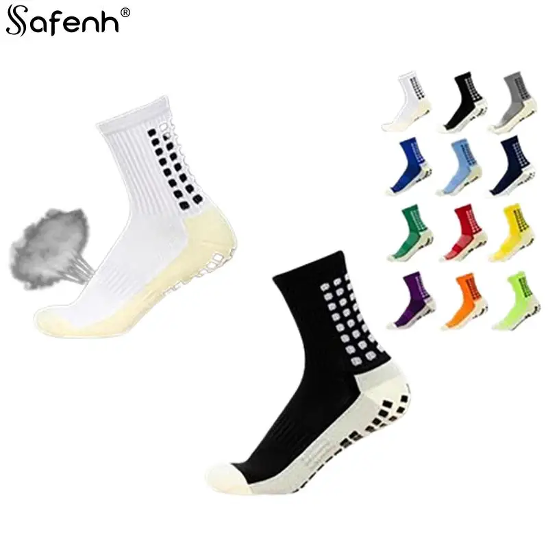 1Pair New Football Towel Socks Men\'s Socks Sports Cycling Grip Socks Anti Slip Non Slip Grip Pads For Football Basketball New