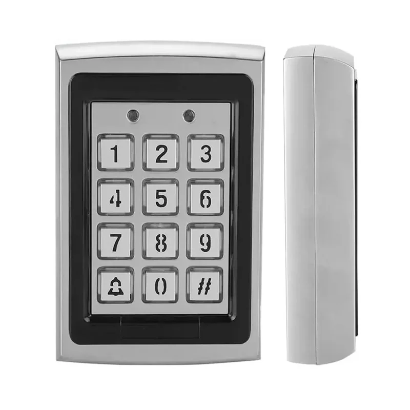 

AA60-Metal Keypad Reader LED Backlight RFID For Access Control System Proximity Card Standalone User Door Lock Entry