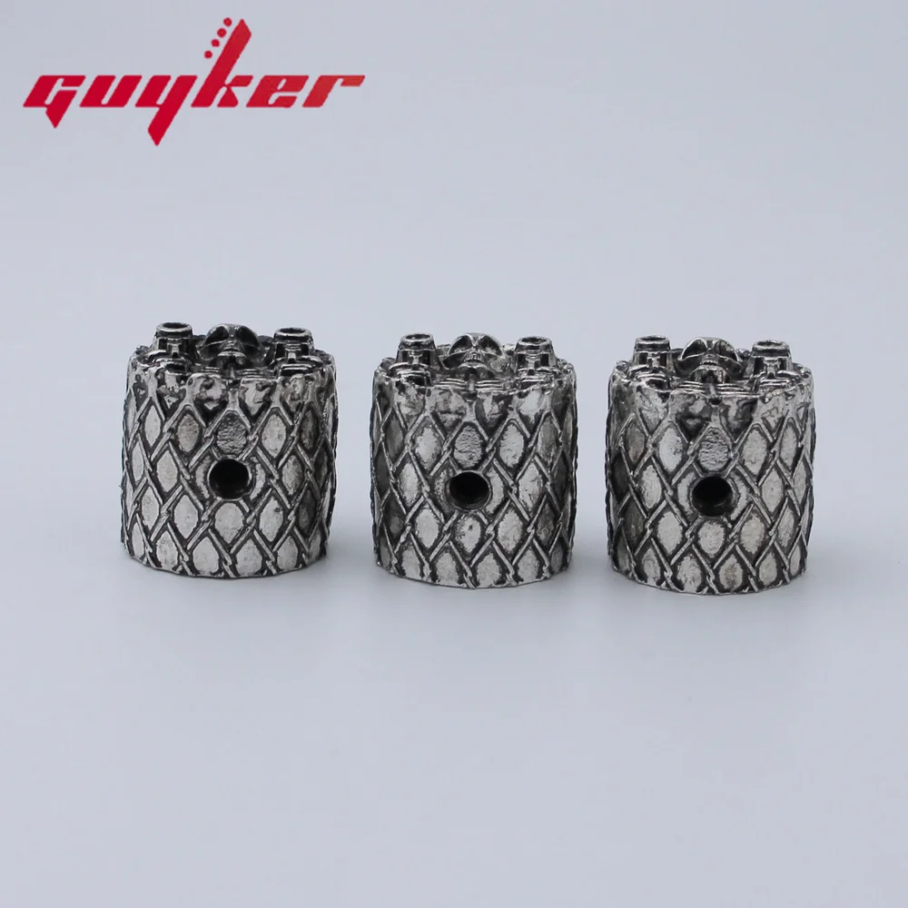 GUYKER Electric Guitar Bass Knobs Skull Surface Retro Style Two Color Option