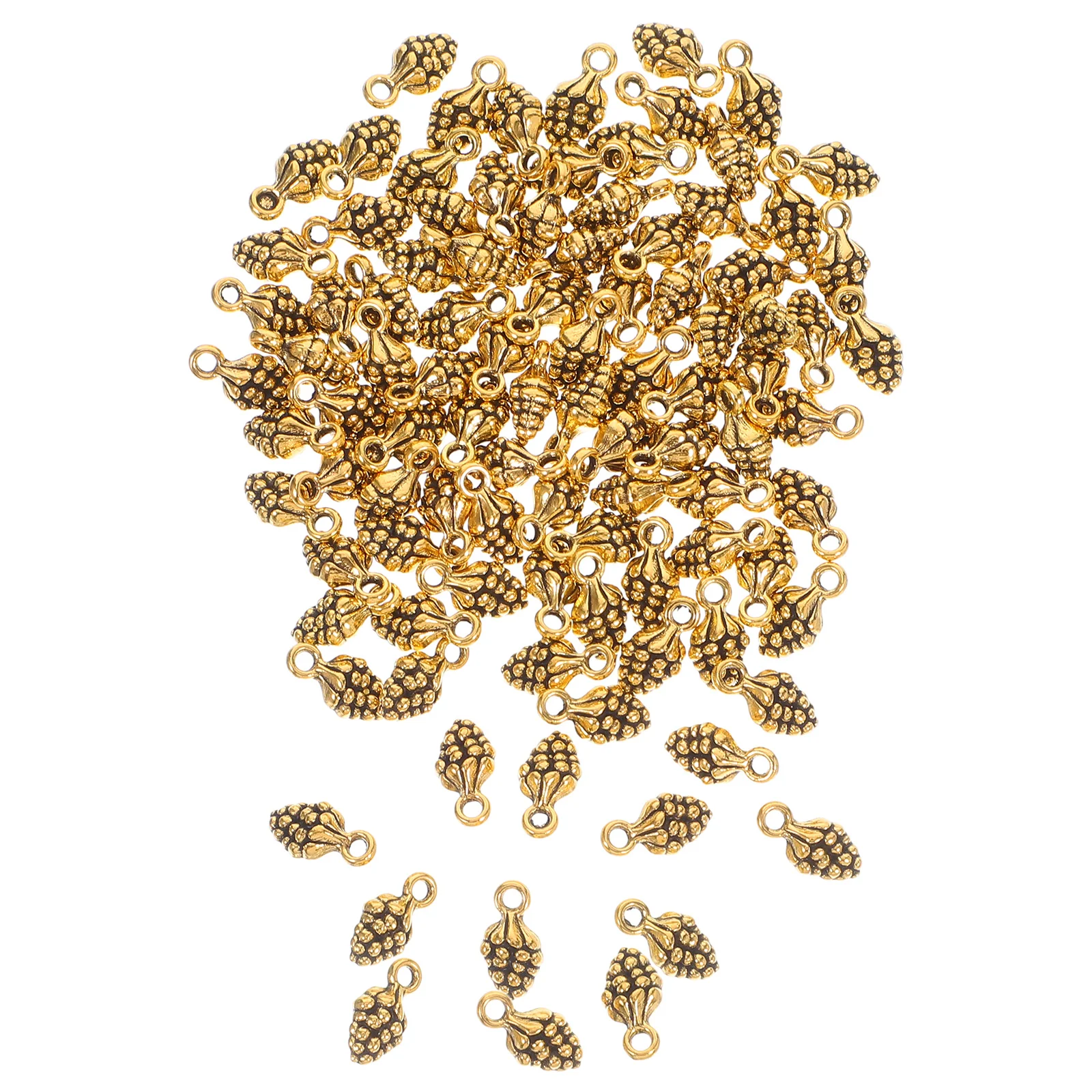 

100pcs Alloy Pendant Pine Cone Shape Diy Jewelry Making Charms For Necklace Bracelet Keychain Craft Scrapbooking Vintage Silver