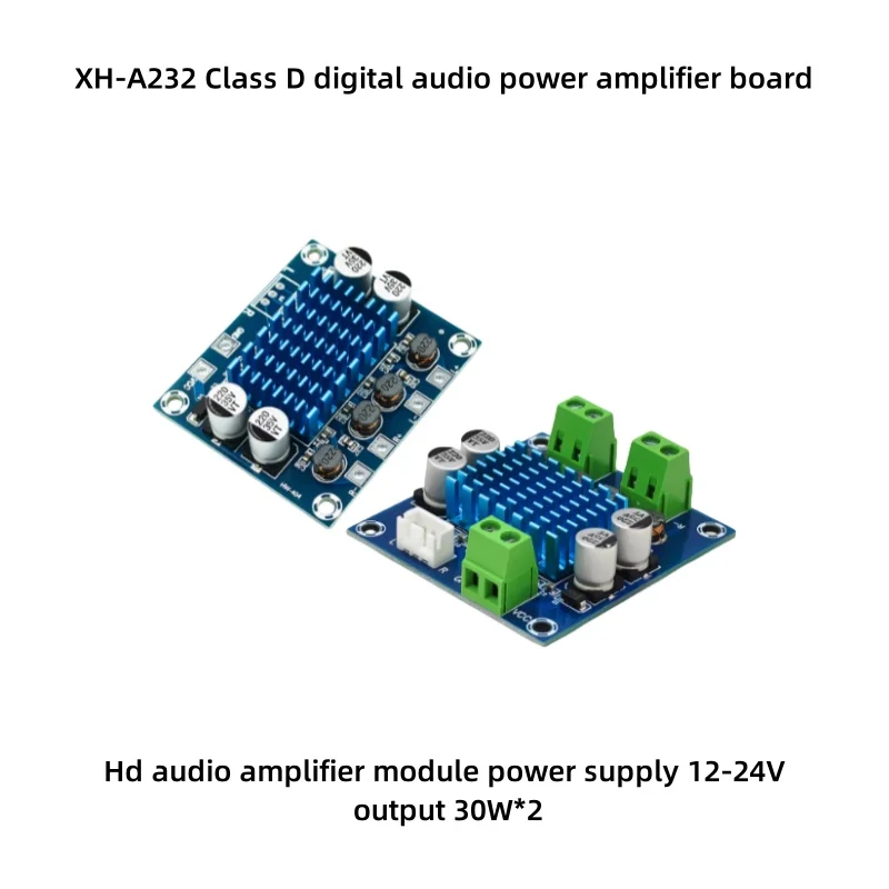 

XH-A232 Class D Digital Audio Power Amplifier Board High Definition Audio Amplification Module Powered by 12-24V 30W*2