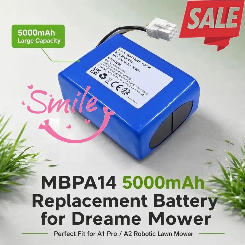 5000mAh MBPA14  Spare Lithium Battery Replacement Pack for Dreame Robotic Mower A1 Pro A2 Lawn Mower Lawn Care Accessory