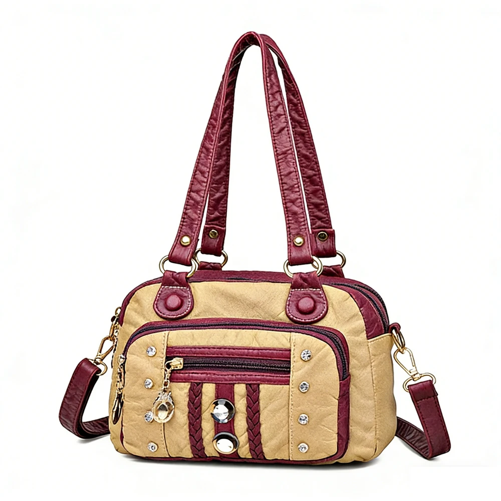 

Puly Leather Lady Tote Luxury Boston Bag Large Sac A Mains Women Fashion Bags Promotion Bolsos Mujer Trend 2026 Free Shipping