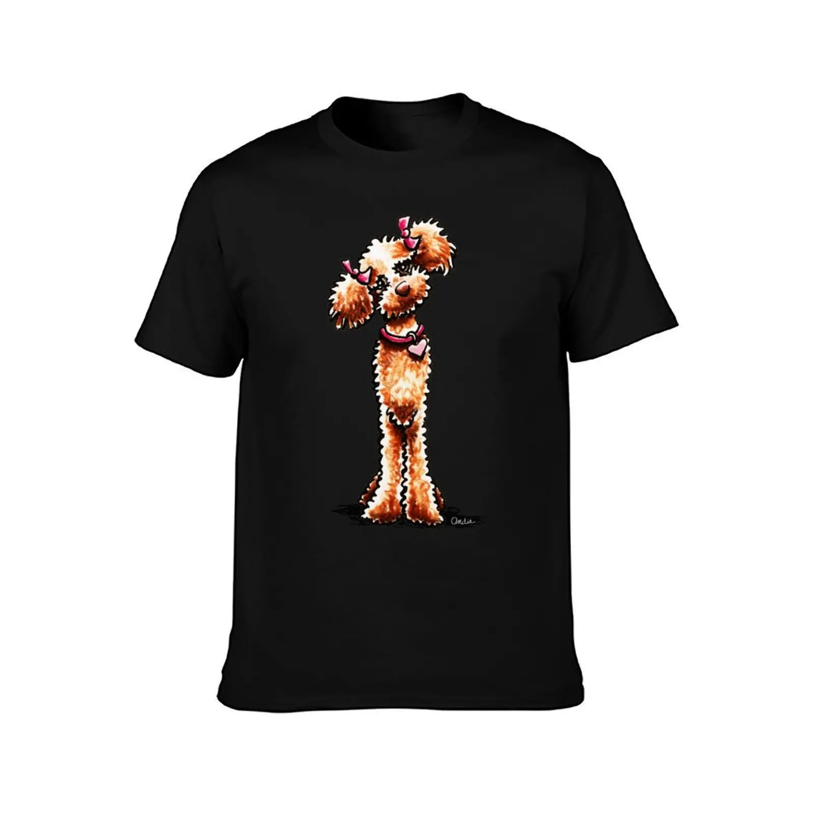Girly Apricot Poodle T-Shirt Casual Loose Fit Summer Tee Shirt