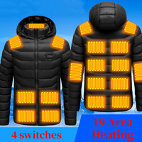 19/11/2 Area USB Electric Heating Jacket Winter Women Men Heated Jacket Warm Thermal Jacket Coat Heated Vest hot Jackets