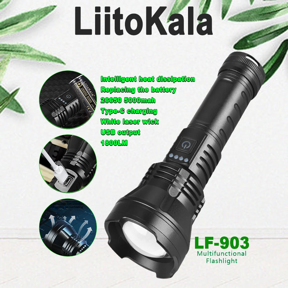 

LiitoKala LF-903 26550 Outdoor Searchlight Rechargeable Flashlight