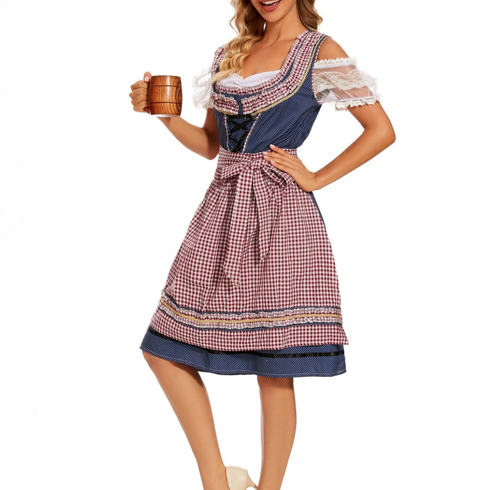 

Women Bavaria Oktoberfest Dirndl Dress Beer Festivals Cosplay Bartender Waitress Outfit Cosplay Carnival Halloween Party Dresses
