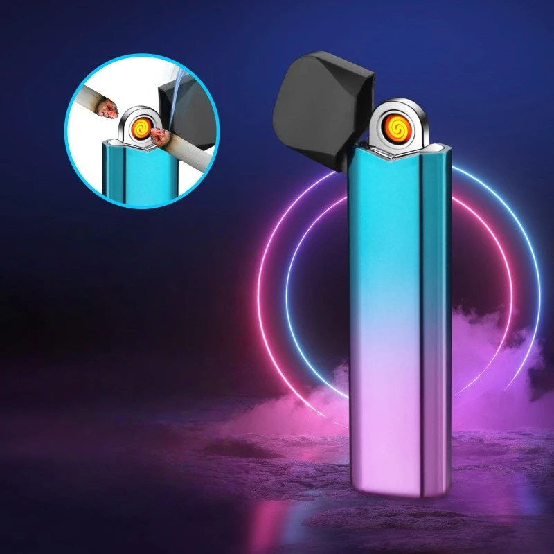 Lightweight and Colorful USB Charging Lighter Windproof and Portable Double-sided Cigarette Lighter Cigarette Accessories