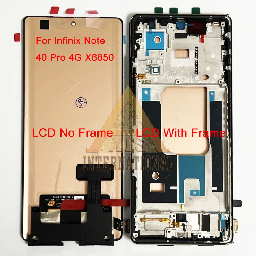 AMOLED Original For Infinix Note 40 Pro 4G X6850 5G X6851 LCD Note 40 Pro Plus X6851B Display Screen Frame For Note 40 X6853