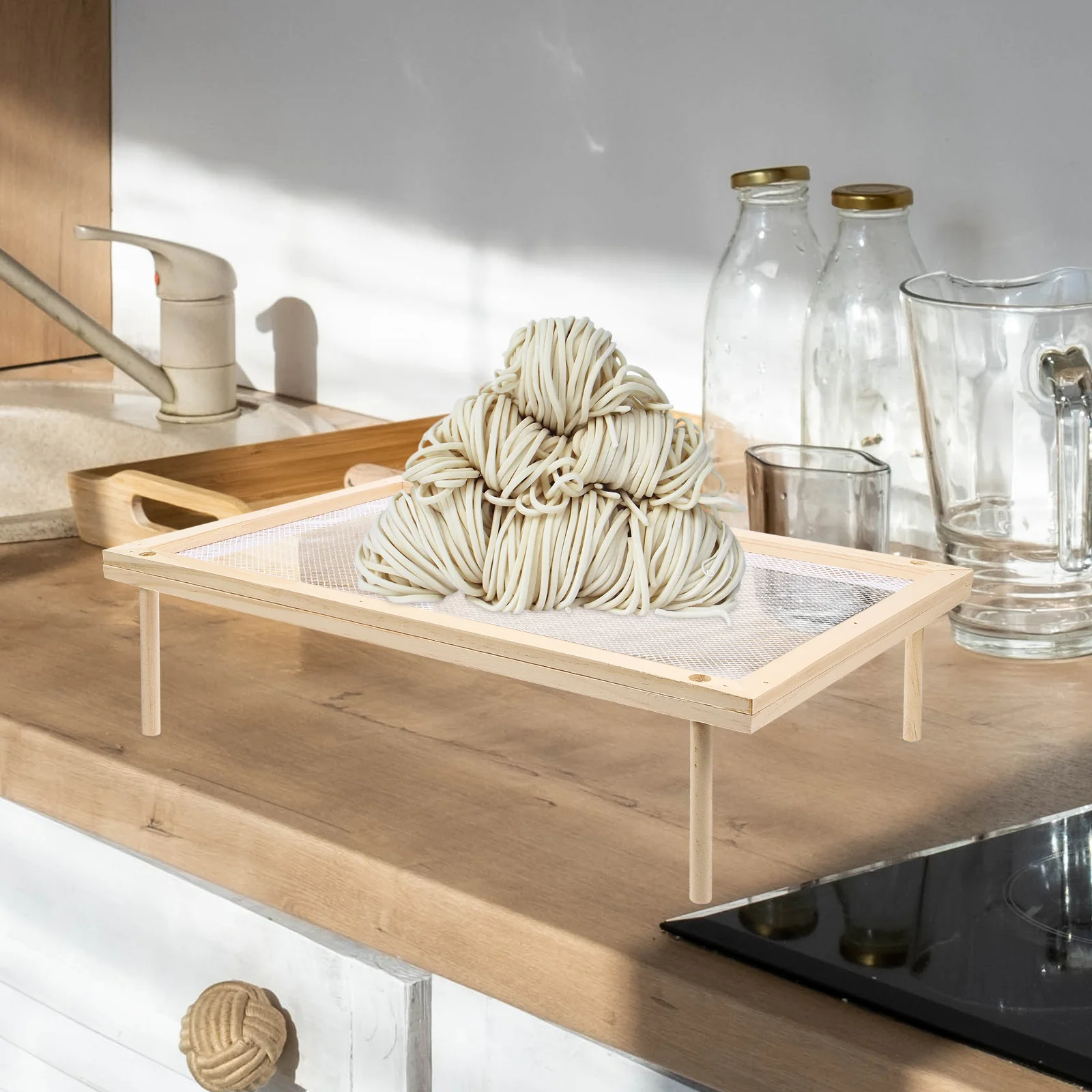 

Safe Material Spaghetti Noodle Drying Rack Simple Color Match Kitchen Decor Stable Non Slip Legs Multi Functional Tool