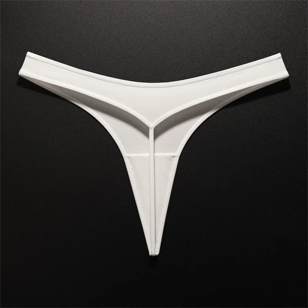 White Sports Cotton G String Women T Back Seamless Thong Underwear Girls Plus Size Elastic T-pants Lingerie S-XL