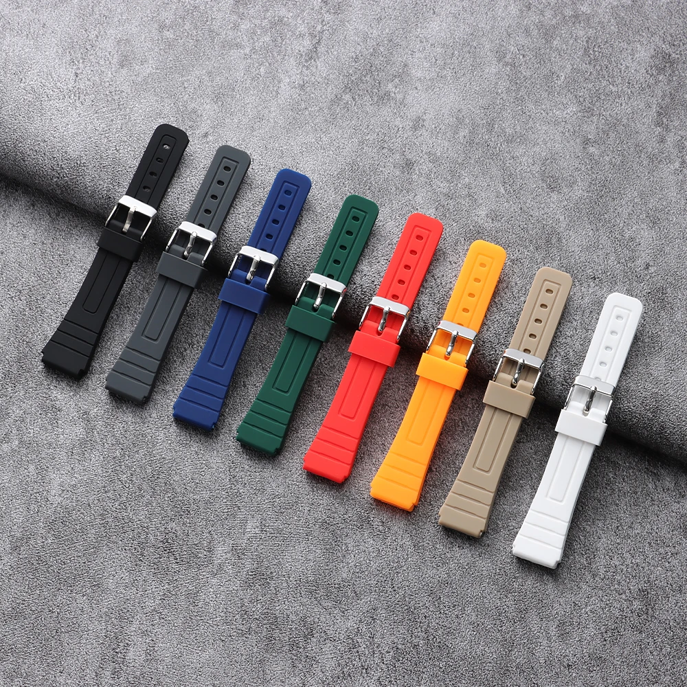 18mm Premium Silicone Watch Strap Bracelet for Casio W800H SGW400 F91W F84 F105/108/A158/168 AE1200/1300 Waterproof Wristband view 4