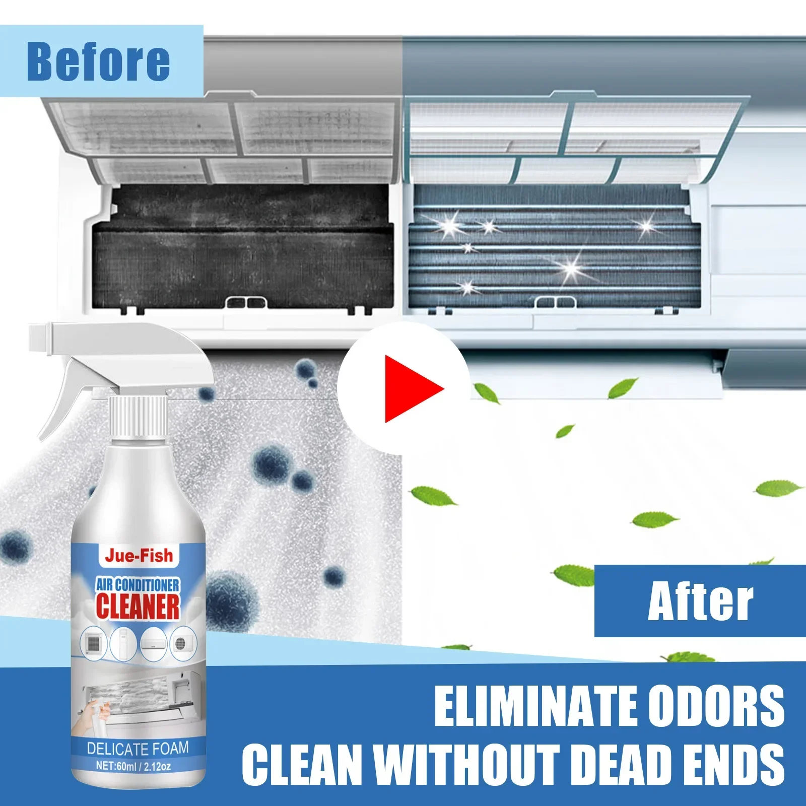 Air Conditioner Cleaner Deep Cleaning Radiators Fan Blade Remover Stain Deodorizer Smell Multipurpose Foam Cleaner Sprayer