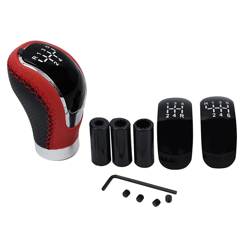Universal 5/6 Speed Gear Shift Knob Shifter Lever Handle Modified Stick Leather Auto Accessories For All Manual Car Modles