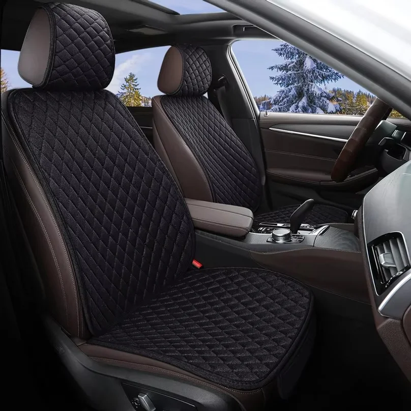 Car Cushion Four Seasons Universal Half Pack Breathable Car Cushion Linen Fabric Seven Piece Set Seat Three Piece