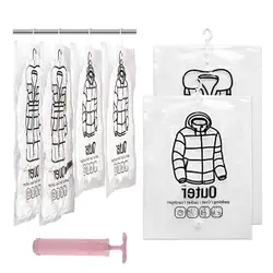 Hanging Organizer Vacuum Seal Storage Bag,for Clothes Storage Bag with Hanger,Space Saving Wardrobe Compressed Bag