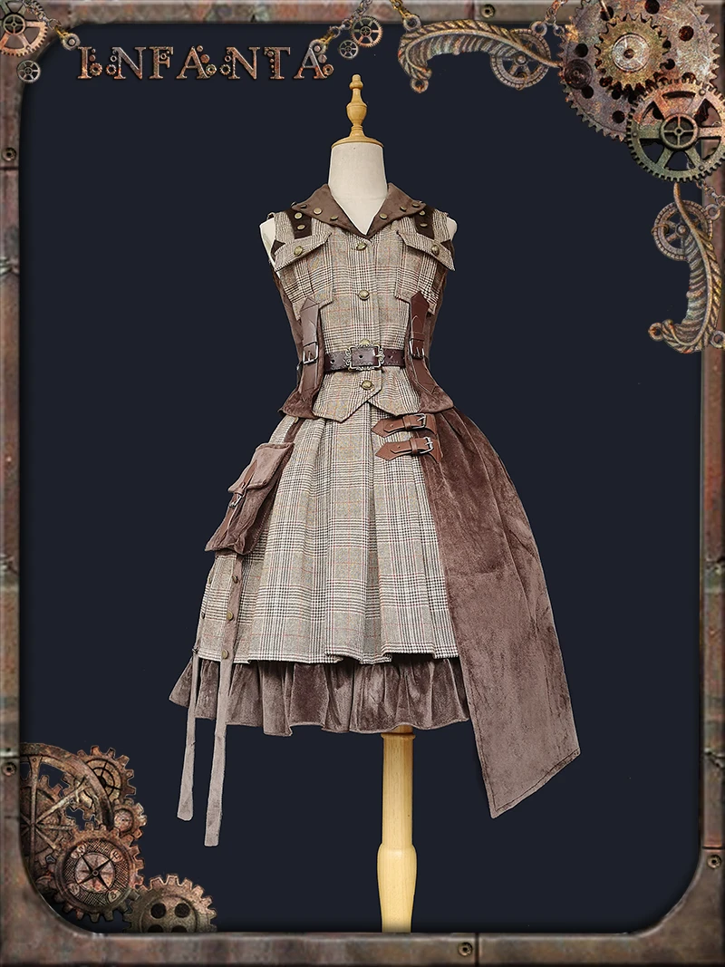 

The Adventure ~ Punk Style Wool Lolita Skirt & Vest Set by Infanta