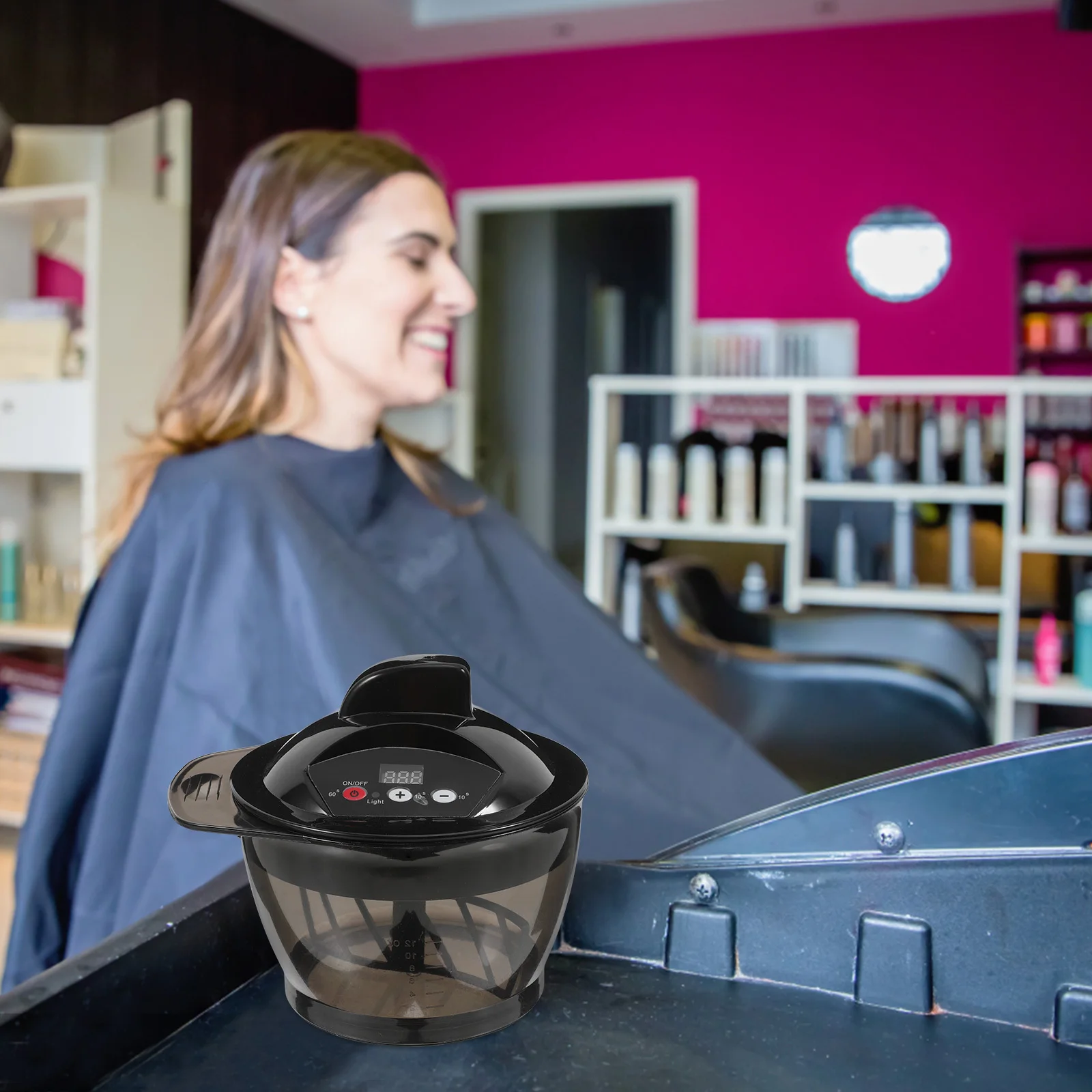 

Transparent Hair Dye Stirring Bowl Set Automatic Stirrer Easy Operation Save Time Effort Eu Plug Electric Hair Dye Stirrer