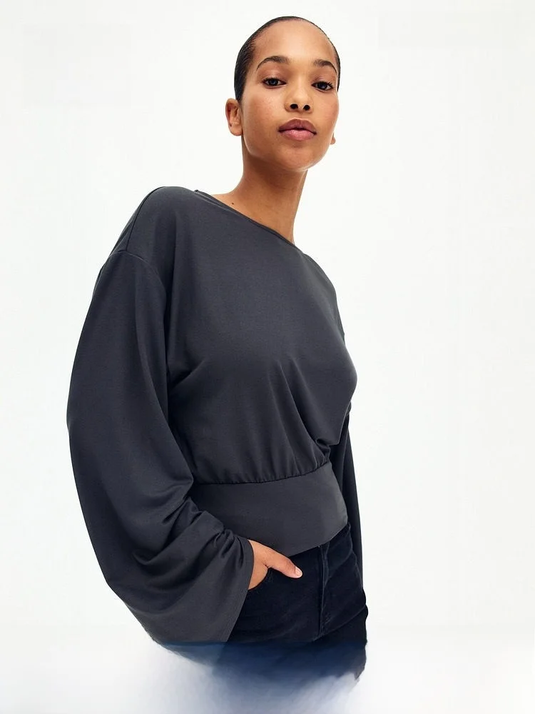 

Новая летняя женская плиссированная футболка H&M из ткани с эффектом потертости, повседневная, свободного кроя, из смесового полиэстера и спандекса, стандартной толщины, цветная