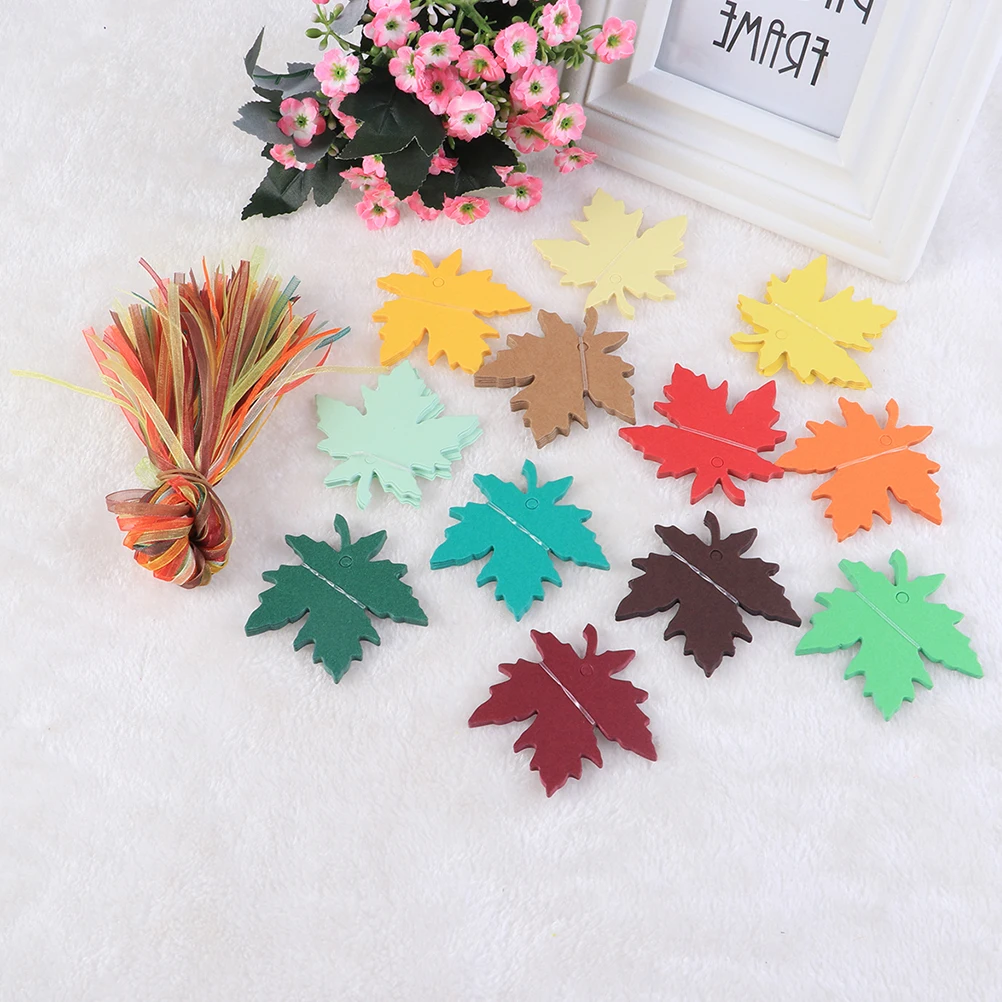 240 개 단풍잎 태그 크래프트 종이 교수형 기호 선물 추수 감사절 장식 Scrapbooking 초대장 프로젝트 공예 용품