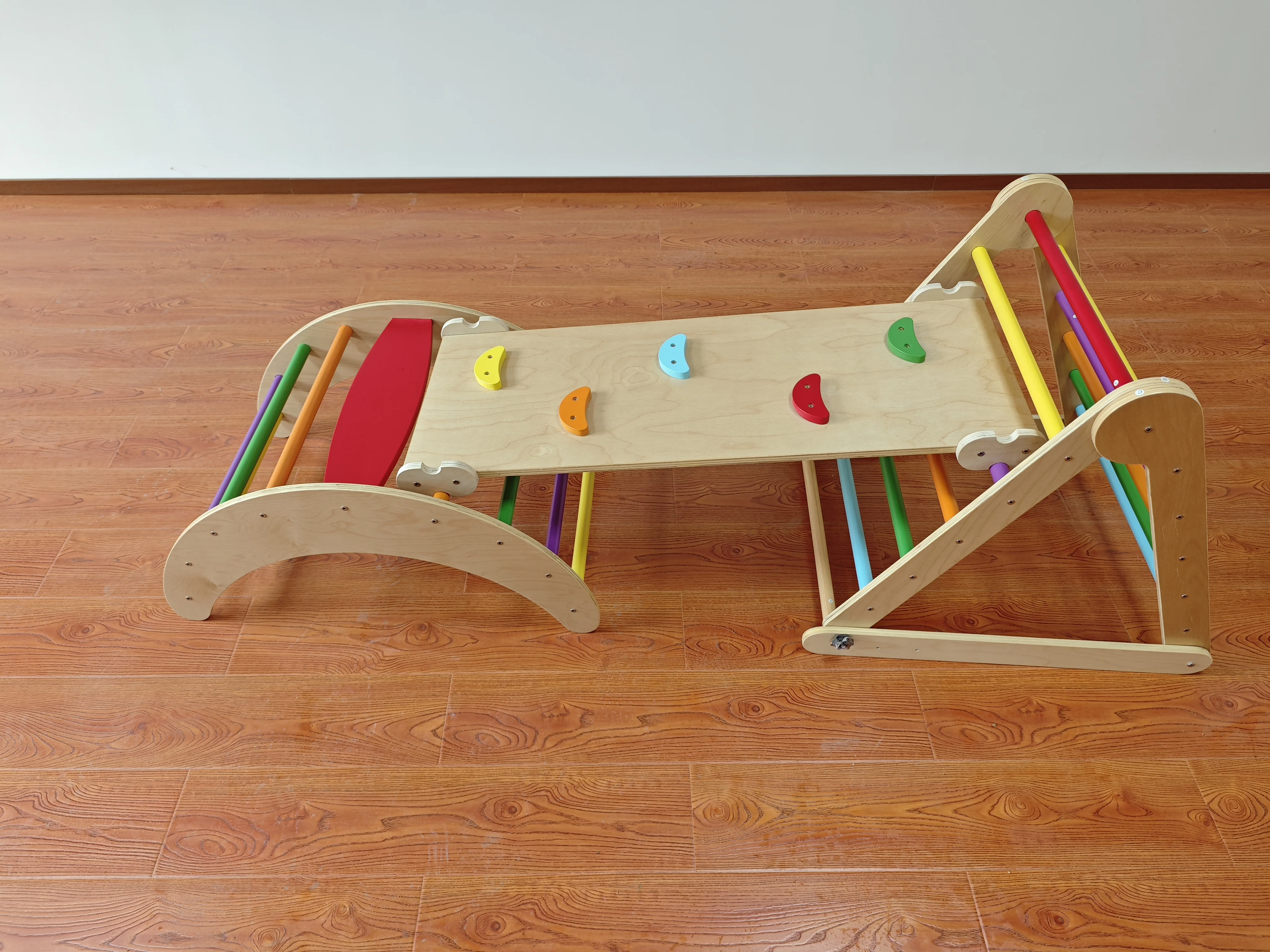 Hot Selling 3-in-1 Montessori - Kids Outdoor Wooden Climbing Frame recension och pris