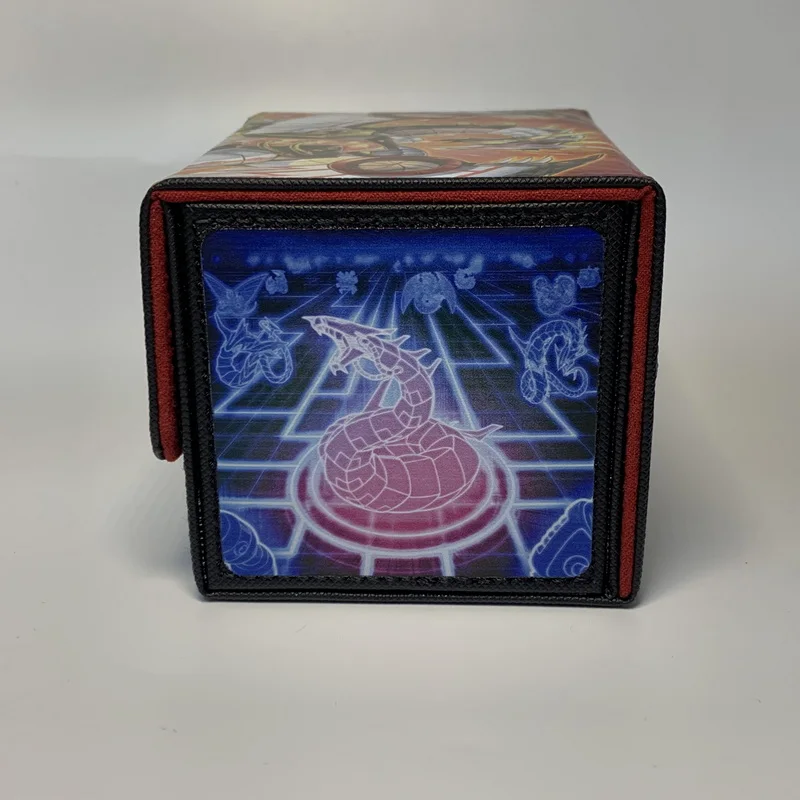 Yu Gi Oh Card Box Diy Proto-Cyber Dragon Anime Game Ocg Tcg Ptcg Trading Card Storage Box Pu Leather Collection Box 100+