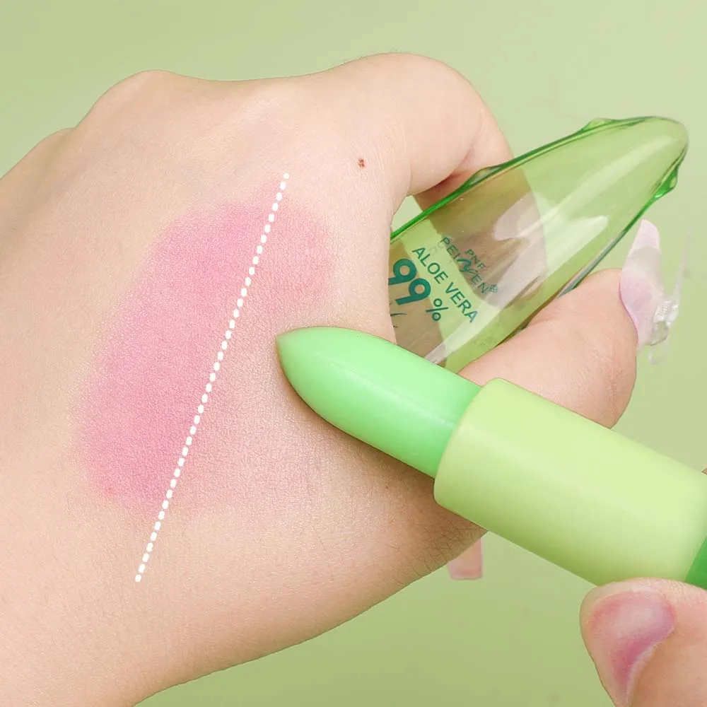 Lápiz labial de Aloe Vera que cambia de Color, resistente al agua, hidratante Natural, bálsamo labial nutritivo de larga duración, maquillaje de labios cosmético