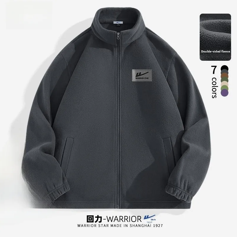 

Thiened Fce Jaet Men's Winter Coat Stand Collar Sweatirt Inner Jaet American Retro Sle Youth Faion Urban Wear