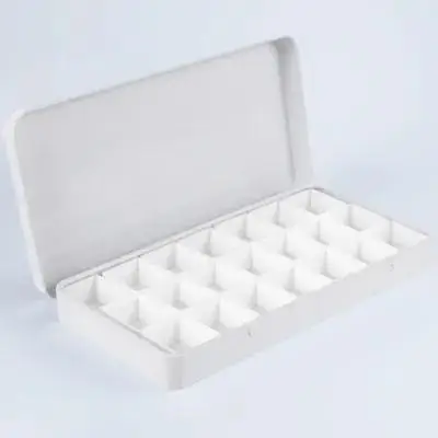 

1Set Watercolor Paint Box Rectangular Iron Storage with Plastic Pans Light Portable Artist Palette for Acrylic Watercolor