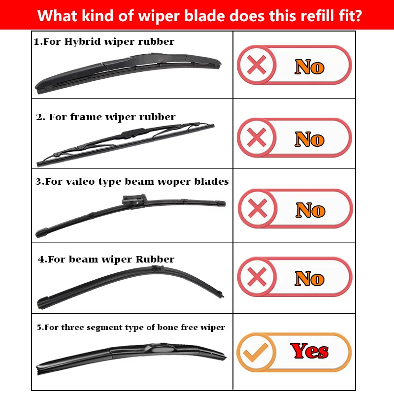 KAWOO Auto Vehicle Car Wiper Blade Strips Insert Natural Rubber 14\