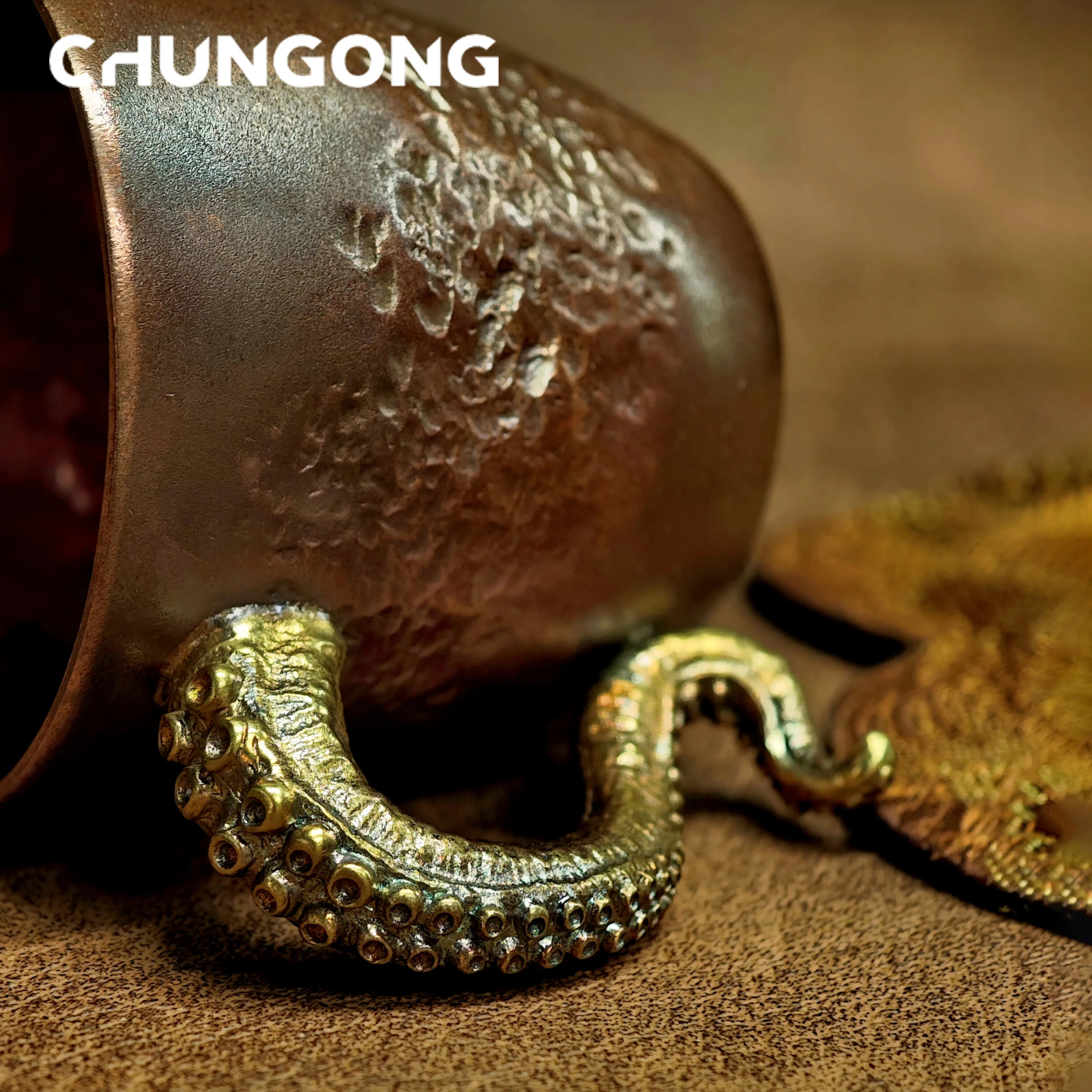 

[Spring Gong] 45ml retro octopus tentacle wine niche copper cup coffee cold drink ornament teacup small hanging