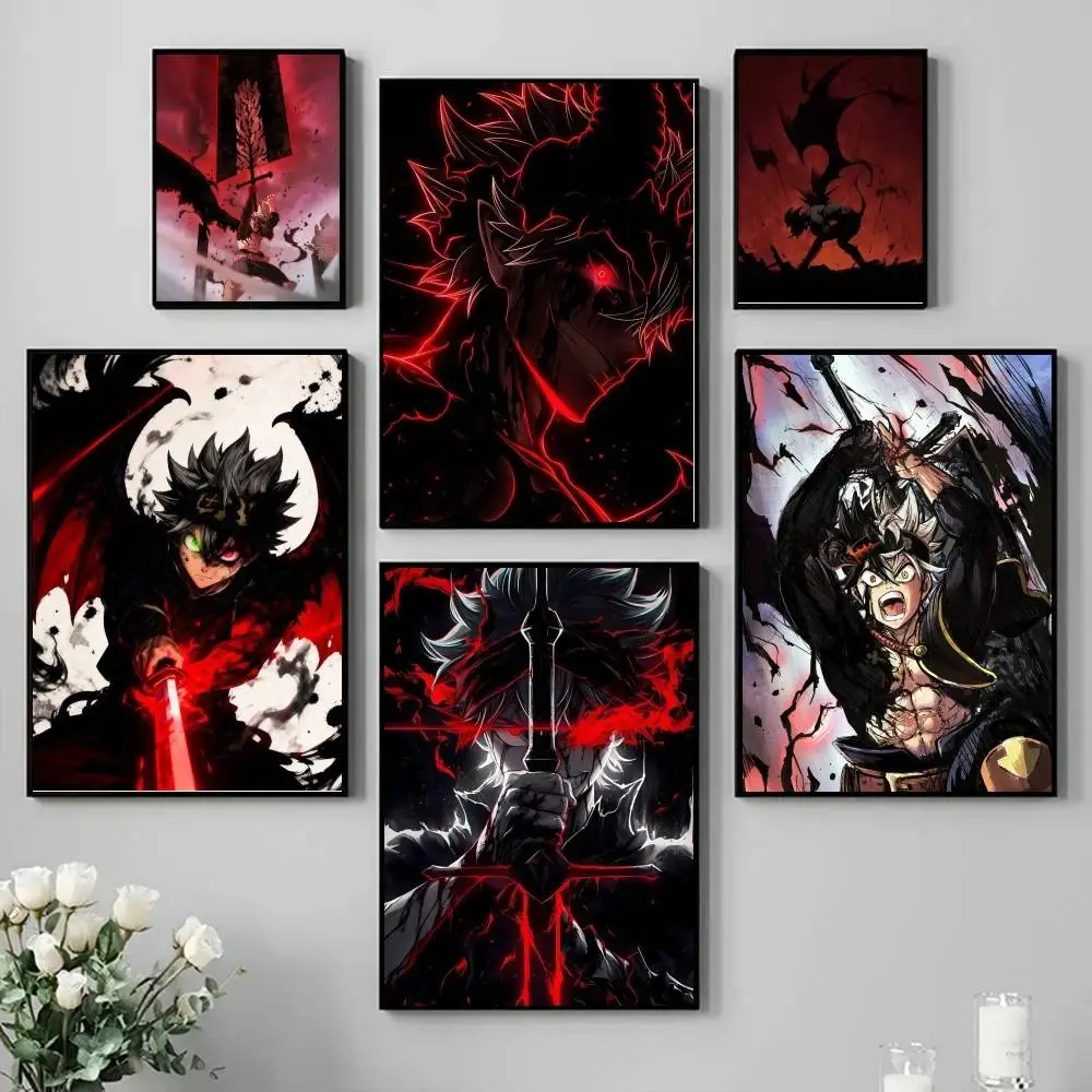 1PC Anime B-Black C-Clover Poster Self-adhesive Art Waterpro