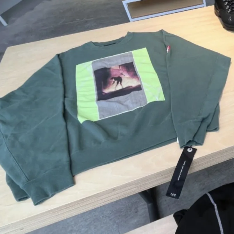 

Green Poster Print Hoodie Men Women Loose CAVEMPT Sweatshirts Cotton Round Neck Pullover Fashion Streetwear Oversize CE Tops
