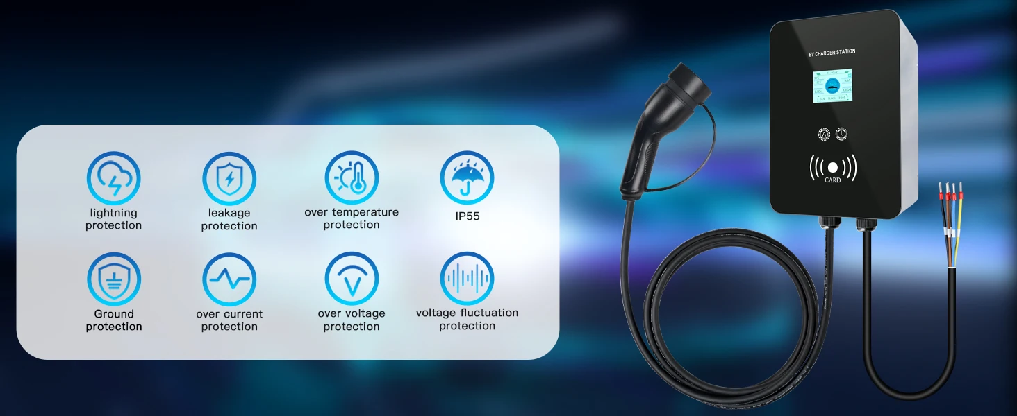 Kolanky 22KW/11KW EV-Ladegerät Typ 2 32A 16A EU-Stecker 5M Kabel Zeitverzögerung Heimladestation für Elektro- und Hybridfahrzeuge – Detail 5