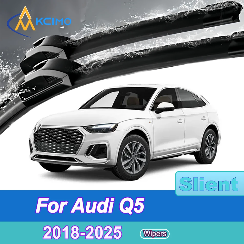 

2 Pack Silent Beam Wiper Blades For Audi Q5 FY 2018-2025 Noiseless All-Weather Design Windshield Rain Brush Accessories