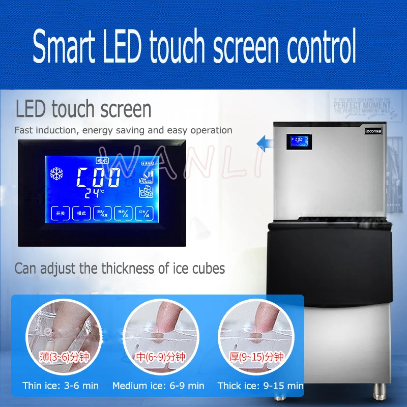 220 В Коммерческая льдогенератор большой чайный цех 200 кг Большая Выходная Автоматическая льдогенератор большой емкости льдогенератор