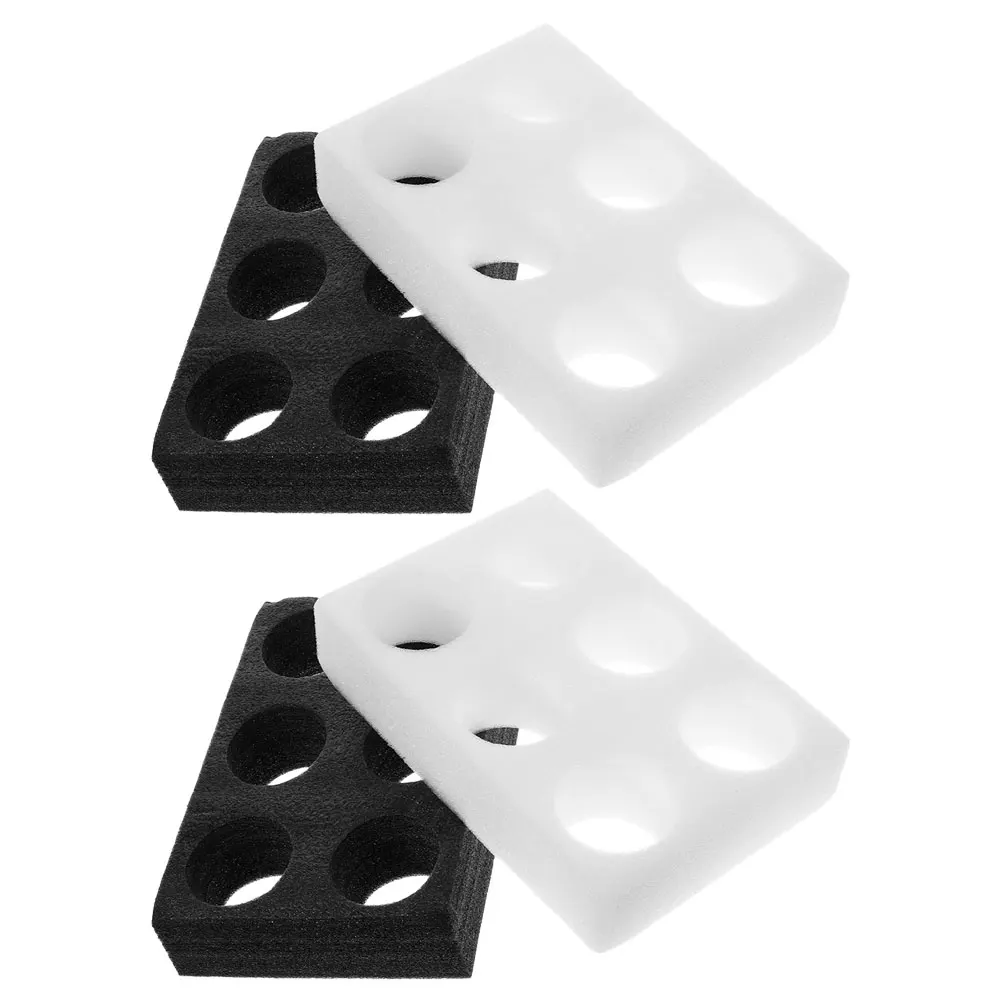 

4 Pcs Cup Holder Drink Carrier Tray Beverage Takeout Carriers Black 6 Holes Coffee Cup Storage Suitable Pearl Cotton