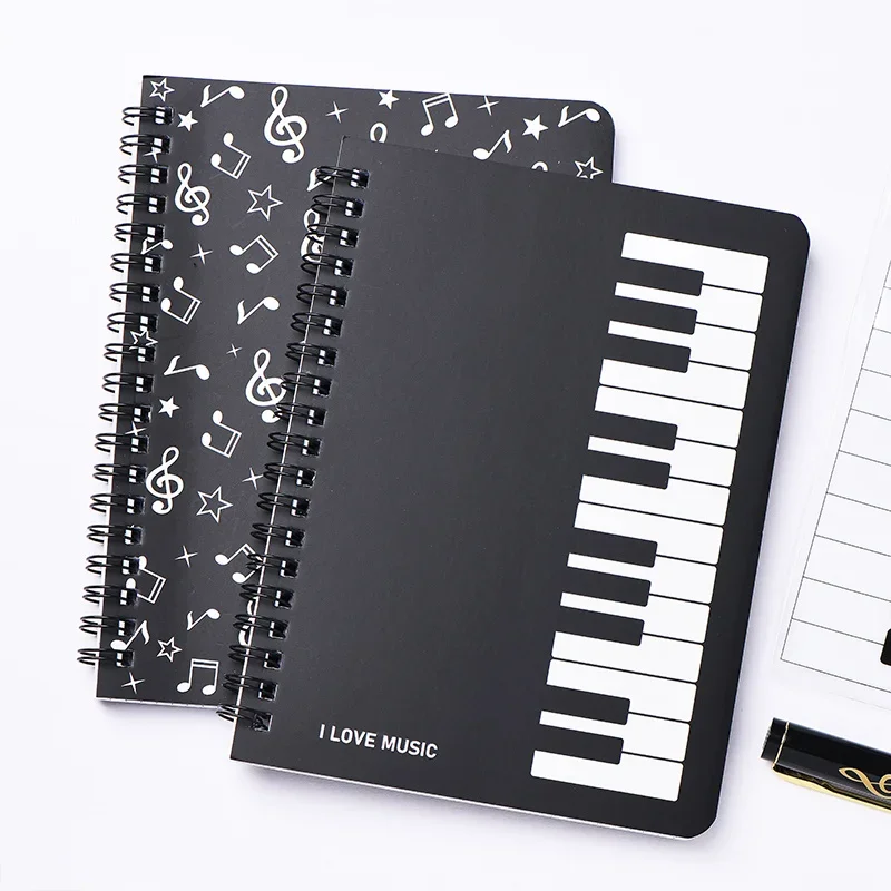 Music Notebook Coil Note Book B6 Stationery Exercise Books Keyboard Planners Gift Piano Key Workbook Diary Writing Office