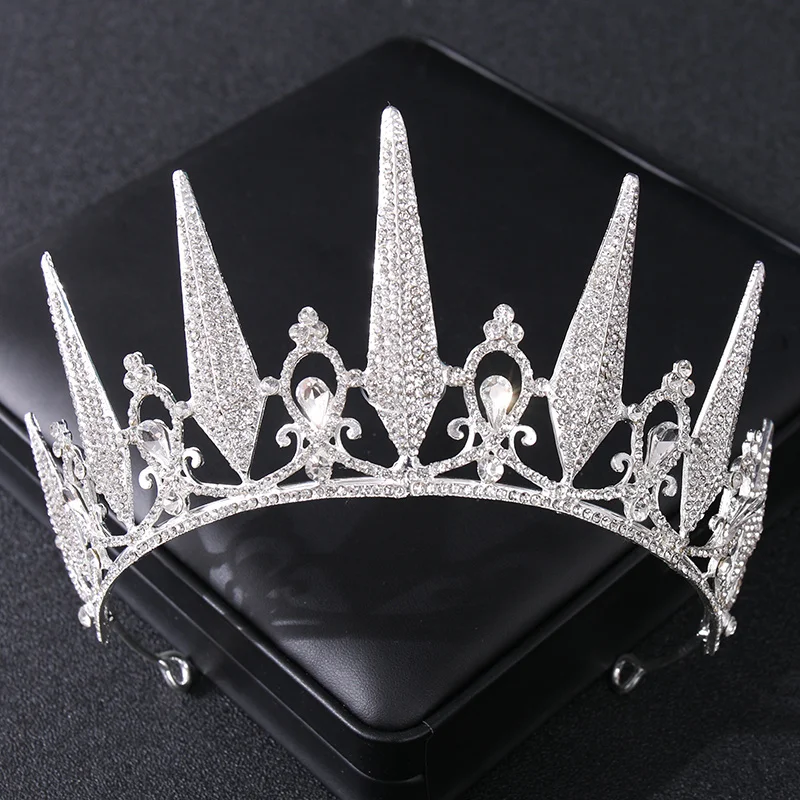 Baroque Vintage Crystal Rhinestone Princess Tiaras And Crowns Diadems Queen Party Women Bridal Wedding Hair Accessories Jewelry