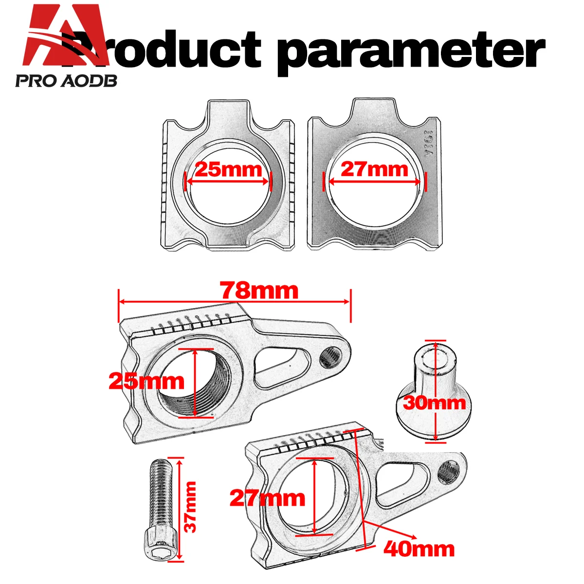 For Honda CR 125 250 CRF250R CRF450R CRF 250R 250X 250RX 450R 450X 450RX 450L R RX Motorcycle CNC Rear Axle Block Chain Adjuster
