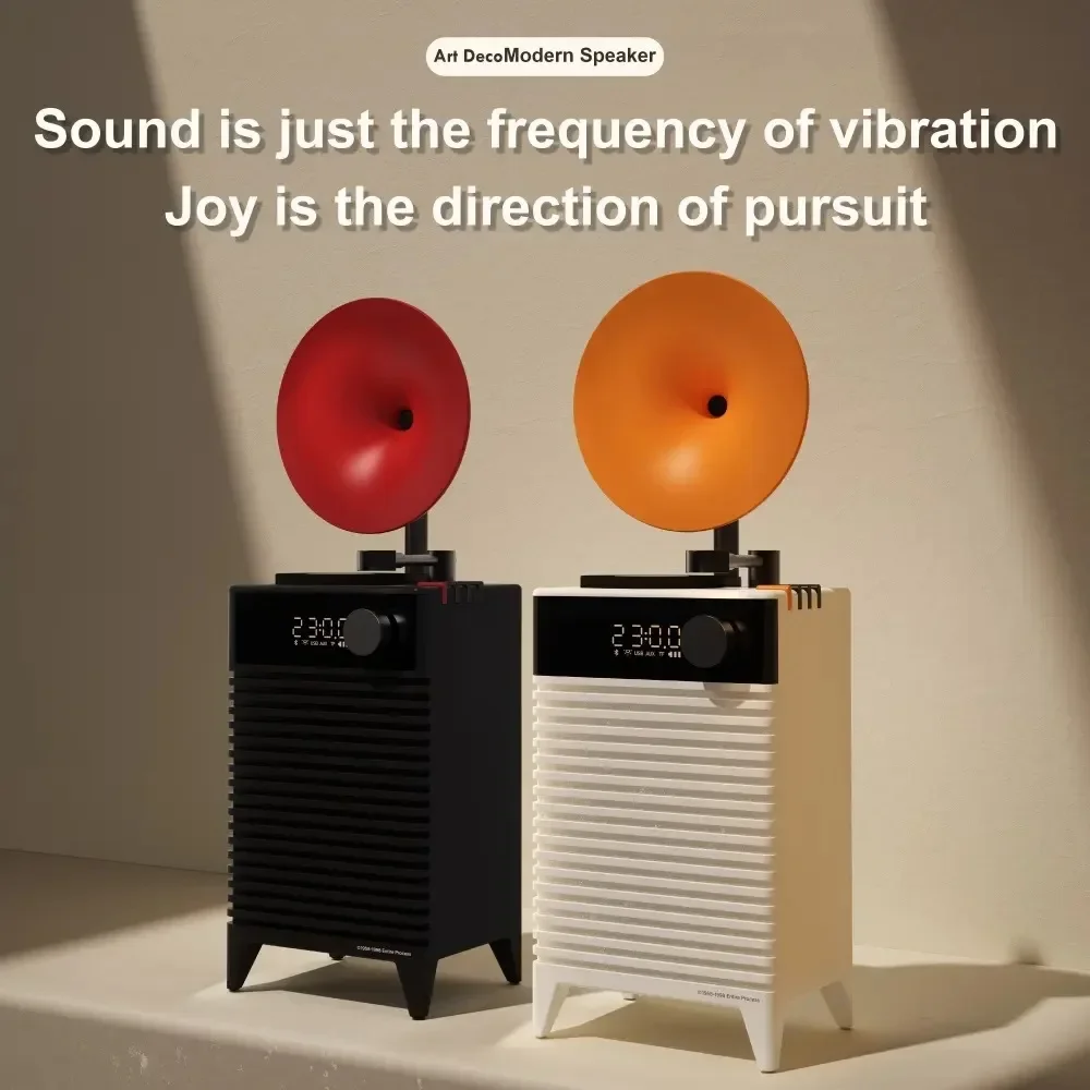 

Home Retro Desktop Bluetooth Speaker With Night Lamp Digital Clock Music Player Portable Rechargeable Subwoofer Stereo Soundbox