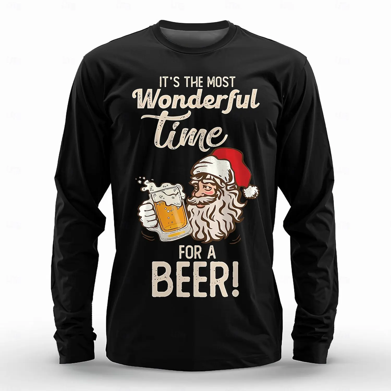 

Funny 3D Santa Claus Print Men's T Shirt Casual O-neck Long Sleeve T-shirt Fashion New Year X'mas Clothing Autumn Loose Men Tops