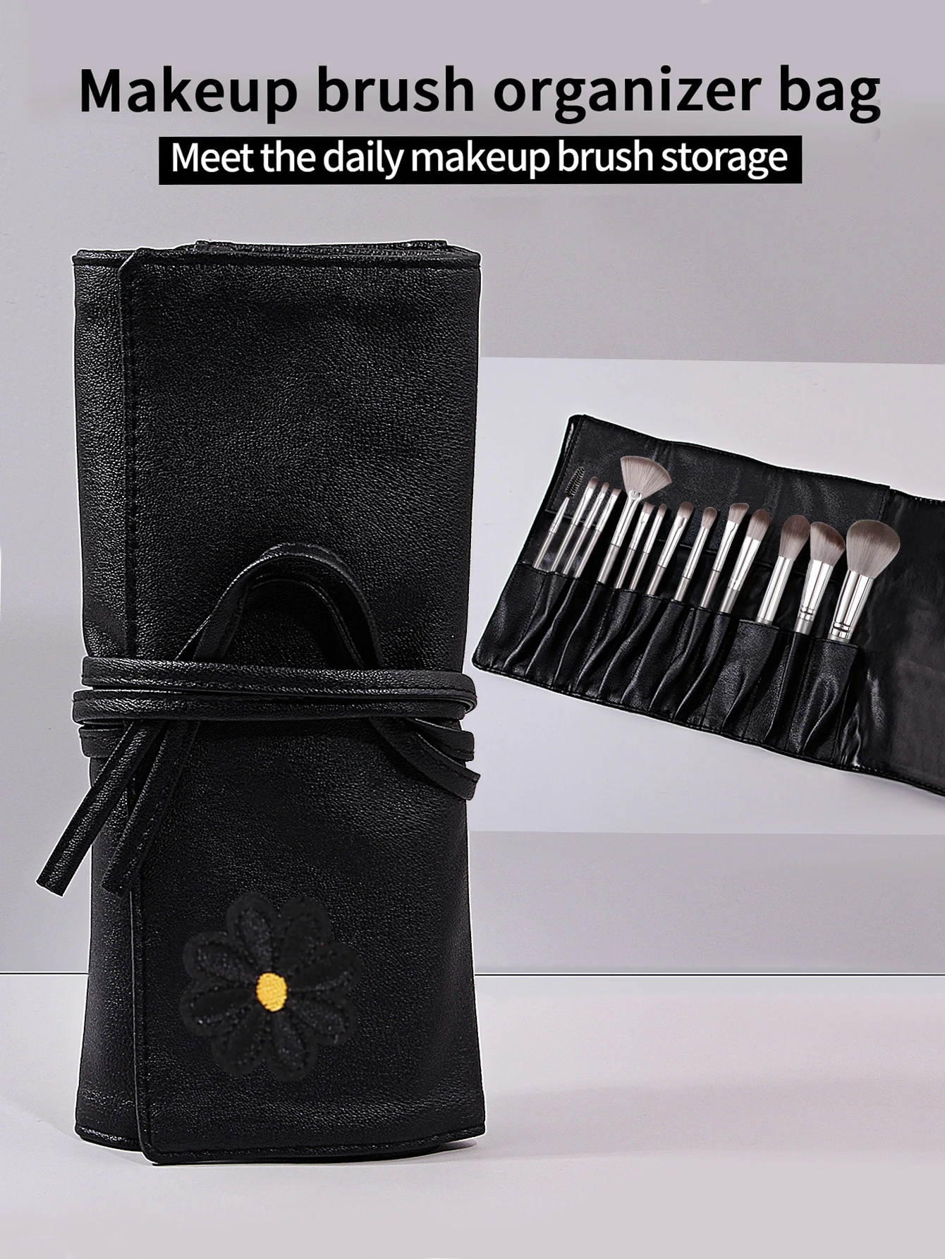 ชุดเครื่องมือแต่งหน้ามืออาชีพ 15 ชิ้นแปรงแต่งหน้ารองพื้นชุดแปรงล้างหน้า 9 ชิ้นฟองน้ําแต่งหน้า Remover พัฟ 1 ชิ้นกระเป๋าแต่งหน้า