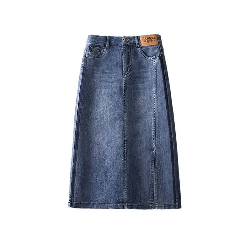 Imagem -06 - Saia Jeans Casual de Cintura Alta Feminina Bolsos Femininos com Tudo o Que Combina Bolsa Emendada Saia para Quadril Roupa Coreana Verão Novo 2023