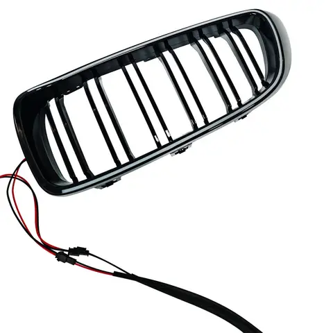 BMW 4 시리즈 F32 F33 F36 2013-2019 자동차 앞 범퍼 LED 라이트 그릴 레이싱 그릴 듀얼 슬랫 글로시 블랙 액세서리